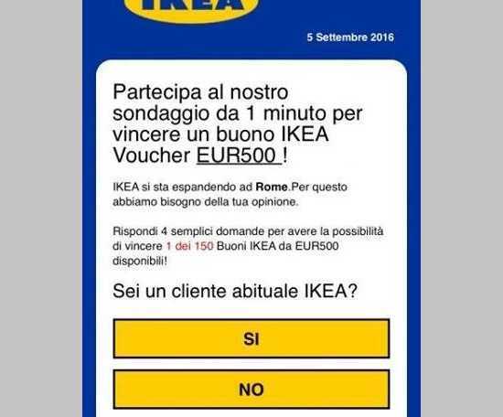 Falso buono IKEA da 500 euro