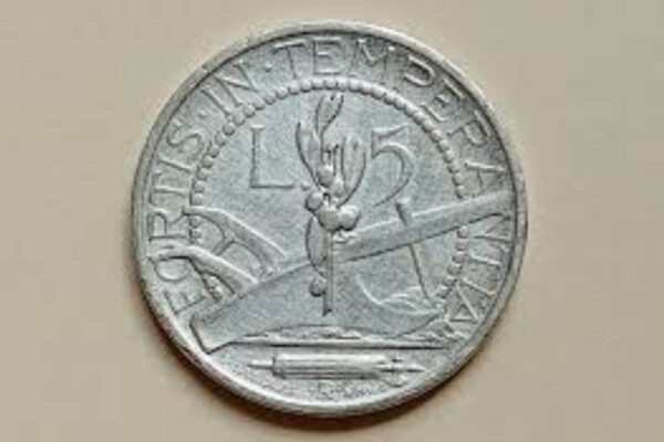 Modello 5 lire italiana aratro valore
