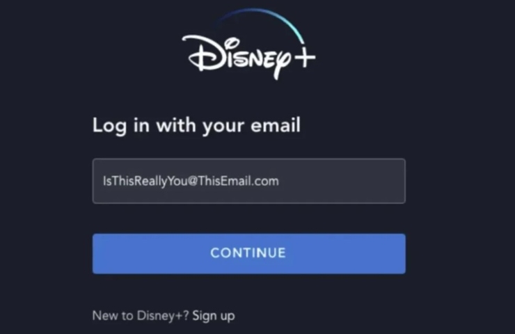 Disney + condivisione password blocco