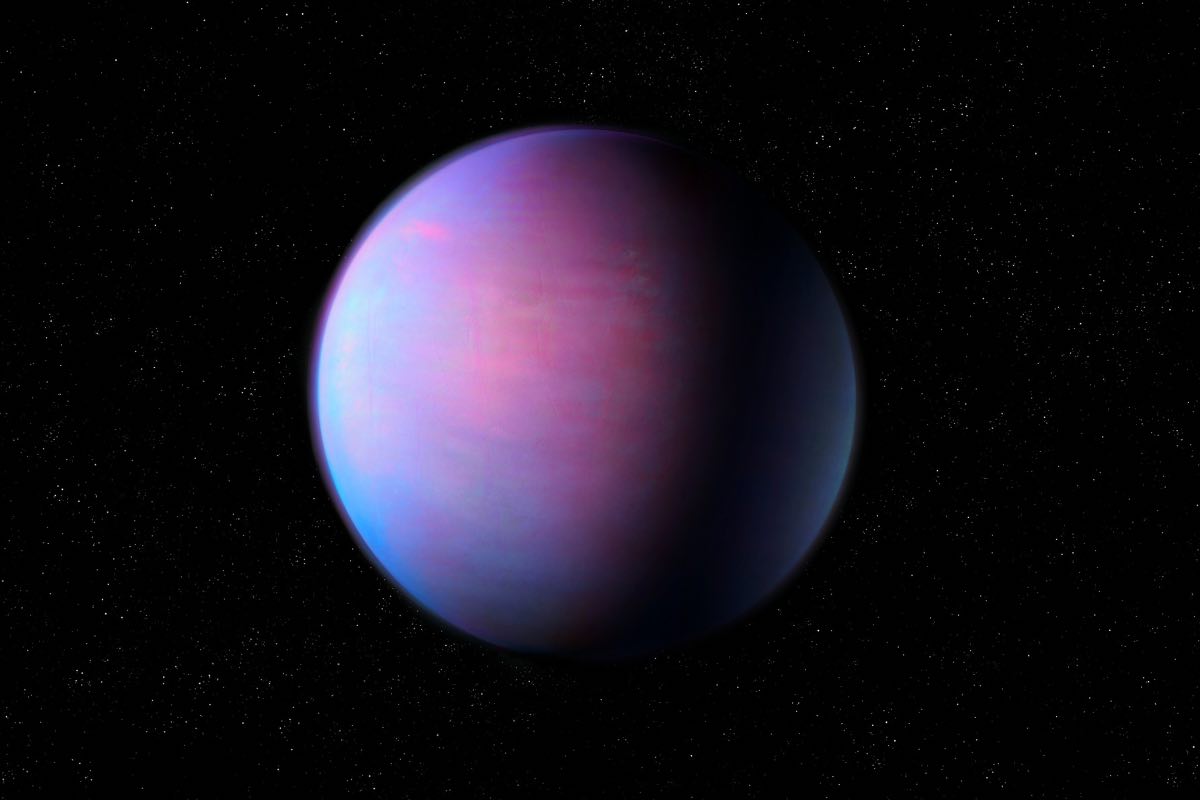 Misterioso pianeta con atmosfera nello spazio