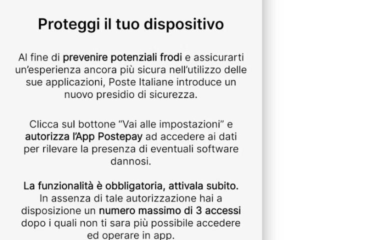 App Postepay Bancoposta dati protezione